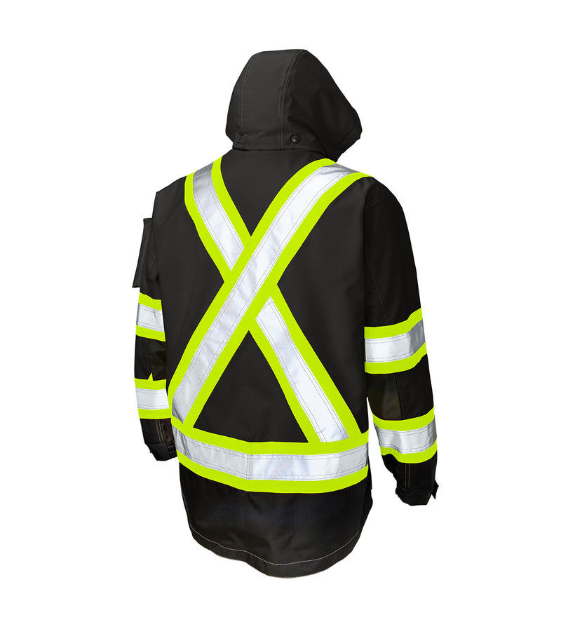 High Visibility Safety Shell Coat Black - Tough Duck