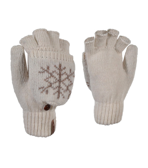 Cut-fingers Knitted Glove 77-065 Tan - Ganka