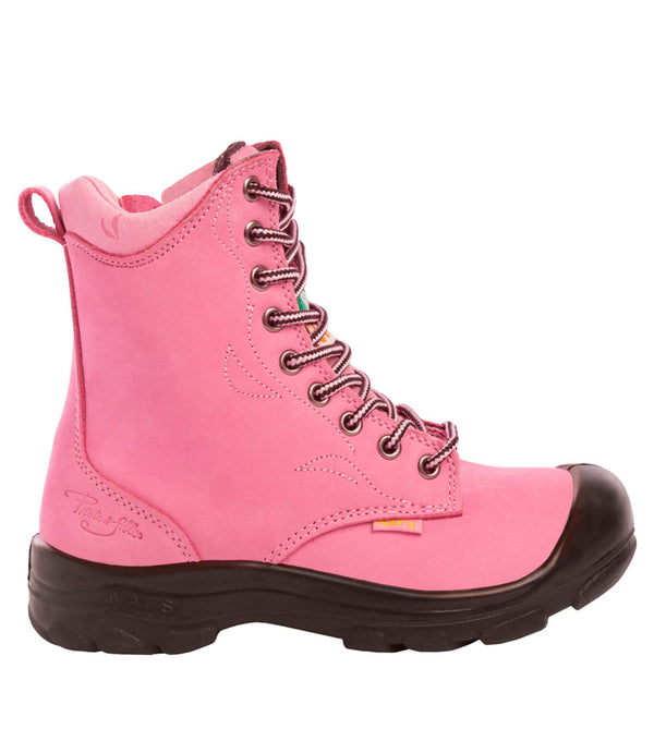 8 '' work boots S558 pink, woman - Pilote & Filles