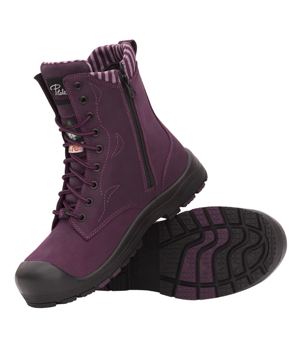 Steel Toe Safety Boots for Women 358 Mauve - Pilote et Filles