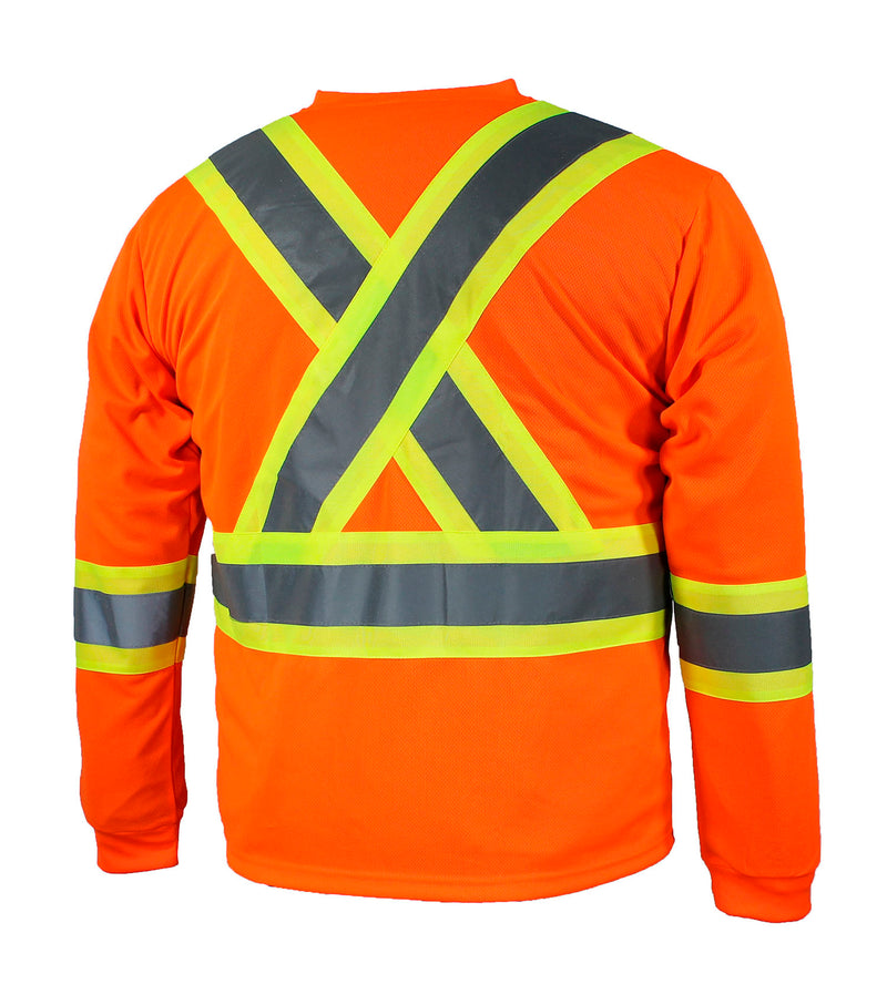 T-Shirt manches longues-10/4 JOB bandes réfléchissantes orange - Ganka