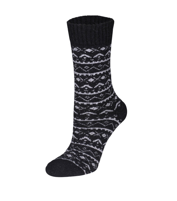 Socks-Wool Knit Black 84-318 - Ganka