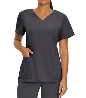 Uniform top V-neck with 4 pockets 659 Graphite– Whitecross