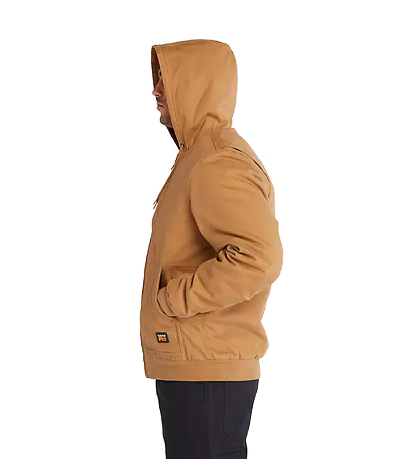 GRITMAN Men's Fleece-Lined Hooded Canvas Jacket (Tan) - Timberland