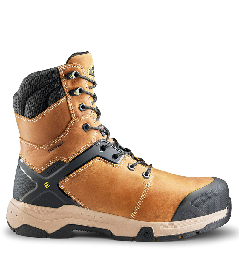 8'' Work Boots Carbine (Tan) with Waterproof Membrane - Terra