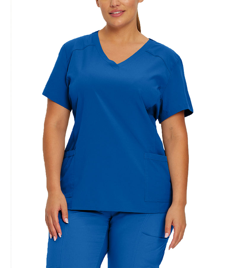 V-neck uniform top with 2 pockets 785 Royal - Whitecross