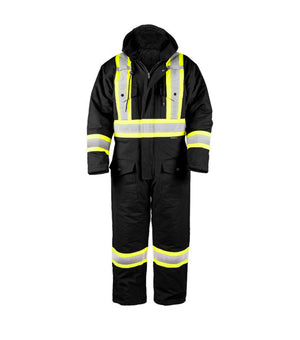 HI-VIS Lined Canvas Coverall 116571 Black - Terra