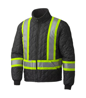 Hi-Vis Quilted Freezer Jacket V1170170-L Black - Pioneer