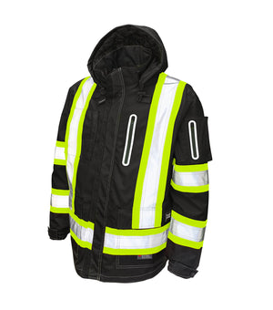 High Visibility Safety Shell Coat Black - Tough Duck