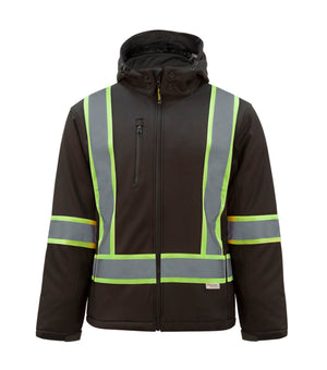 Insulated Softshell Jacket HV512 High Visibility with Hood - Nat's