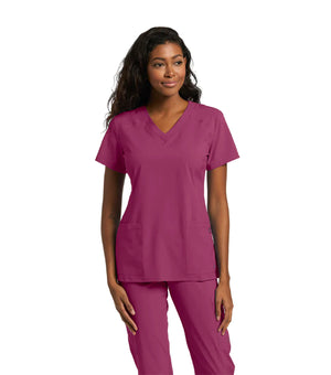 Uniform top V-neck with 2 pockets 785 raspberry – Whitecross