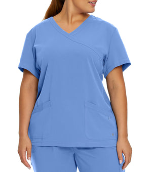 3-Pocket Faux Wrap Uniform Top 777 Blue Sky – Whitecross