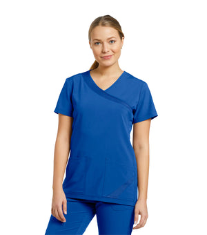 3-pocket Faux wrap Uniform Top 748 Royal - Whitecross