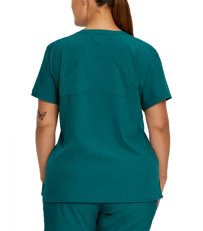 V-neck Uniform Top with 2 Pockets 785 Turquoise - Whitecross