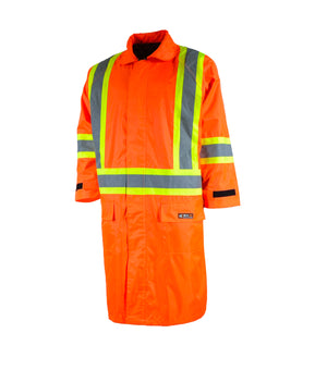 Three-quarter Coat in  High Visibility Nylon Orange 87-WC-72 - Ganka