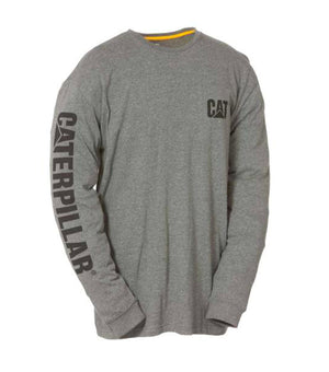 Men's Trademark Banner Long Sleeve T-Shirt Drak Grey - Caterpillar