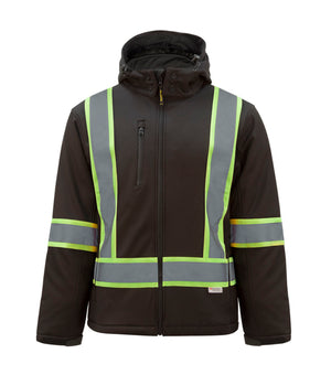 Softshell Jacket HV510 High Visibility with Detachable Hood - Nat's