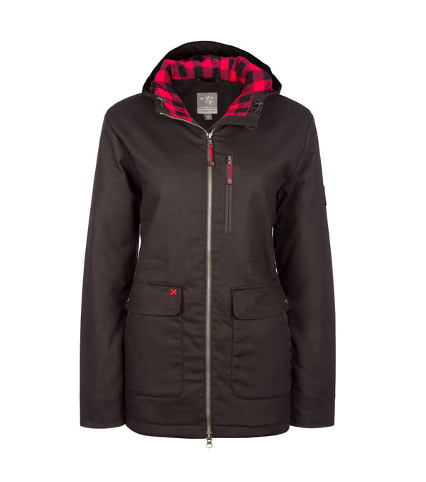 Manteau doublé en canevas extensible 482 noir - Pilote et Filles