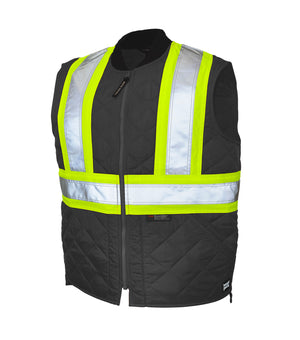 Quilted Windproof Safety Vest Black - Tough Duck