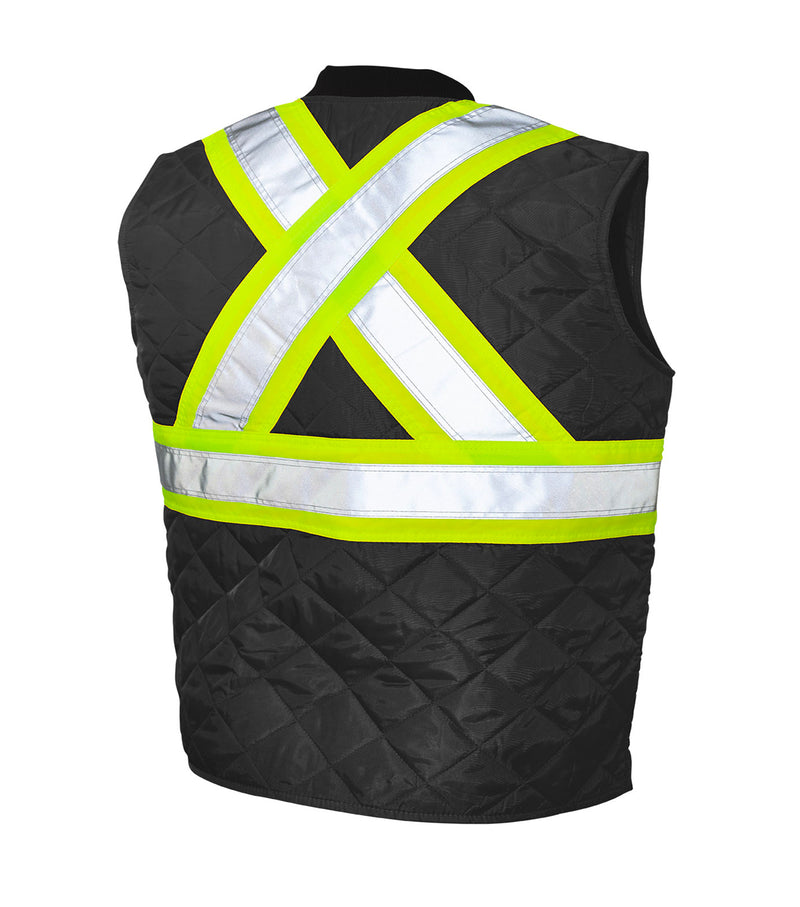Quilted Windproof Safety Vest Black - Tough Duck