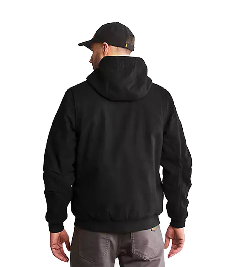 GRITMAN Men's Fleece-Lined Hooded Canvas Jacket (Black) - Timberland