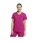 3-pocket Faux Wrap Uniform Top 748 Fuschia – Whitecros