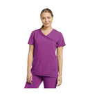 3-pocket Faux Wrap Uniform Top 748 Mystic Violet – Whitecross