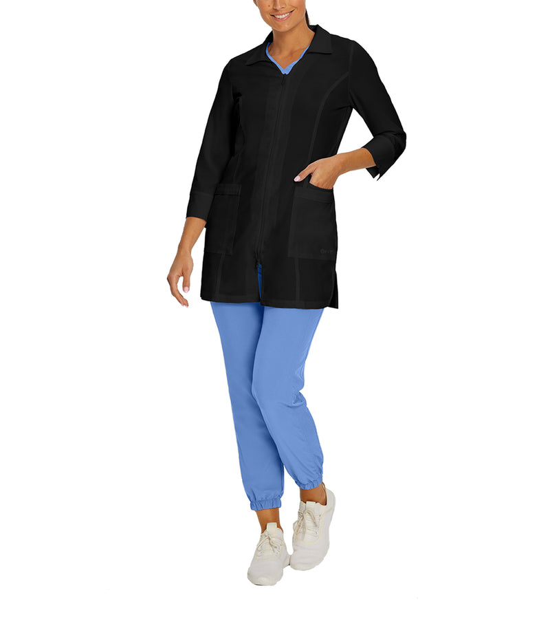 Mid-length Smock with Zipper 2417 Black - Whitecross