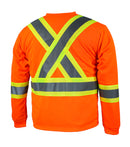 Long-sleeved T-shirt - 10/4 JOB orange reflective stripes - Ganka
