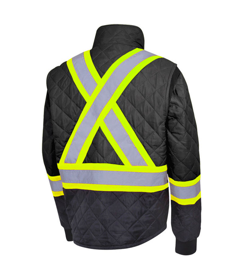 Hi-Vis Quilted Freezer Jacket V1170170-L Black - Pioneer