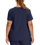 3-pocket Faux Wrap Uniform Top 748 Navy – Whitecros