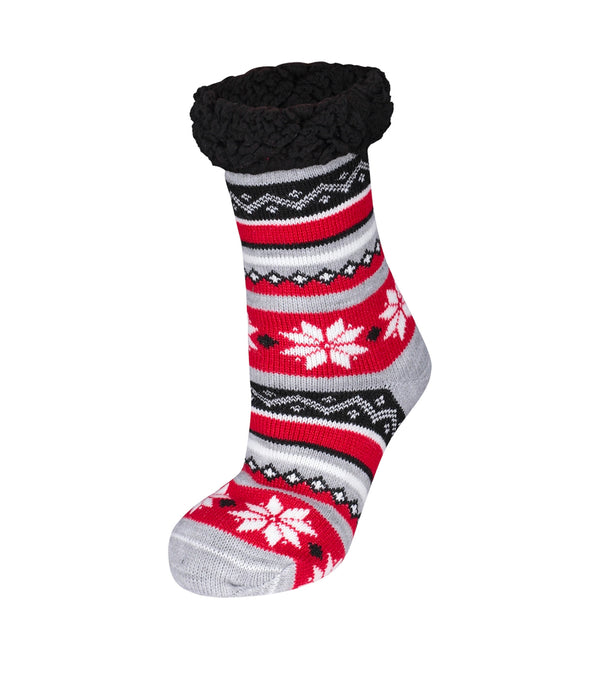 Slippers Socks-Acrylic Red 84-89 - Ganka