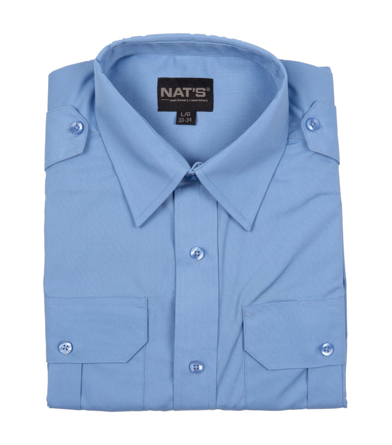 Military Light Blue Long Sleeve Uniform Shirt - Nat's