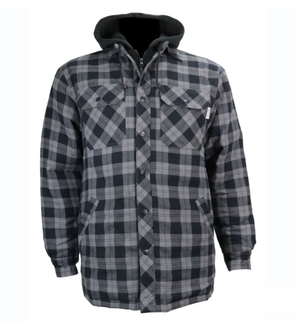 Lined Flanel Work Jacket with Hood 626DCF - Gatts