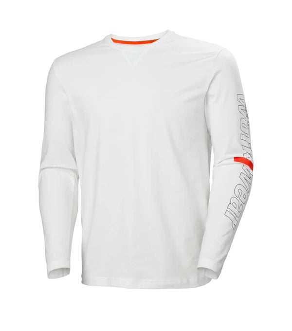 Workwear Logo Longsleeve Shirt White  - Helly Hansen