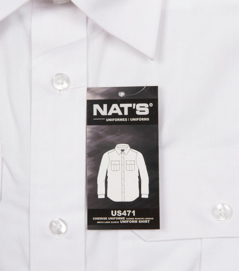 Uniforme chemise militaire blanche à manches longues - Nat's