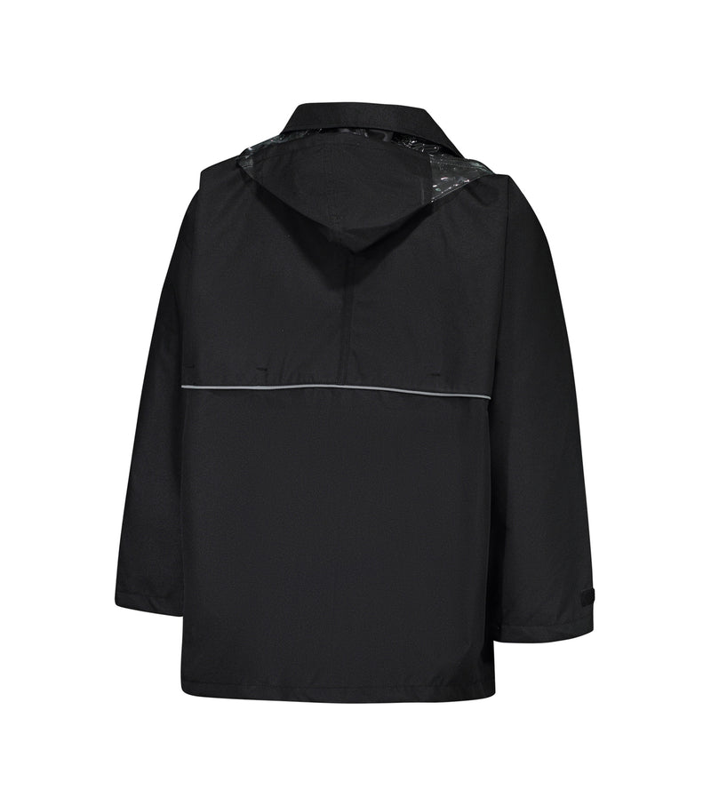 Manteau imperméable respirant en nylon noir 87-R99-1 - Ganka