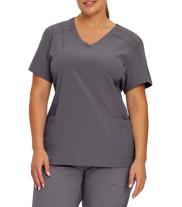 Uniform top V-neck with 2 pockets 785 Anthracite – Whitecross