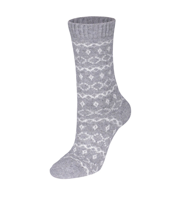 Socks-Wool Knit Grey 84-318 - Ganka