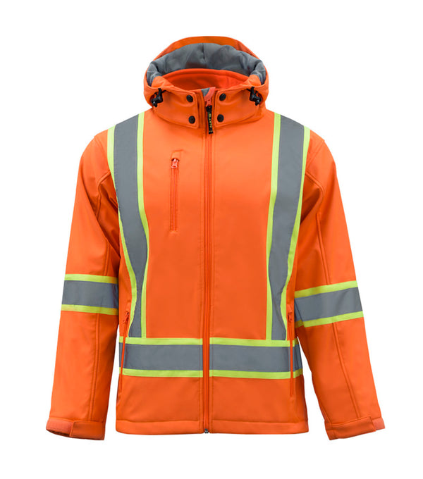 Softshell Jacket HV510 High Visibility with Detachable Hood - Nat's