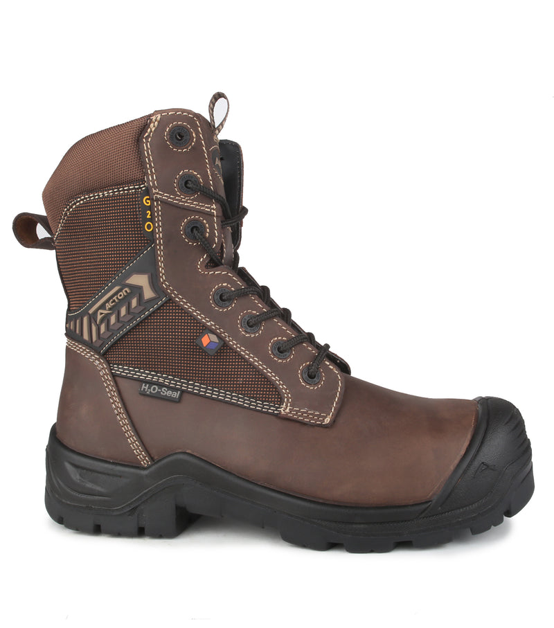 8" Work Boots G2O Wide in Leather, unisex - Acton