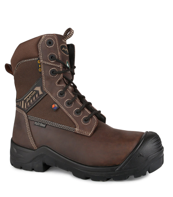 8" Work Boots G2O Wide in Leather, unisex - Acton